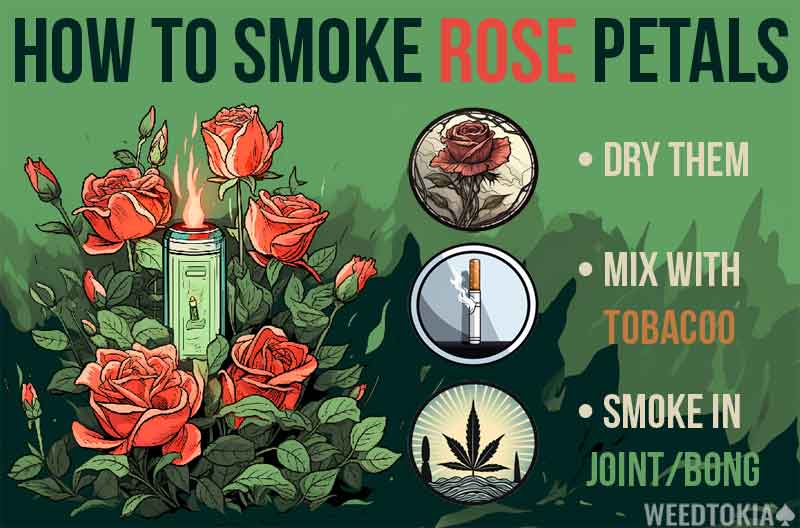 How to smoke rose petals infographic