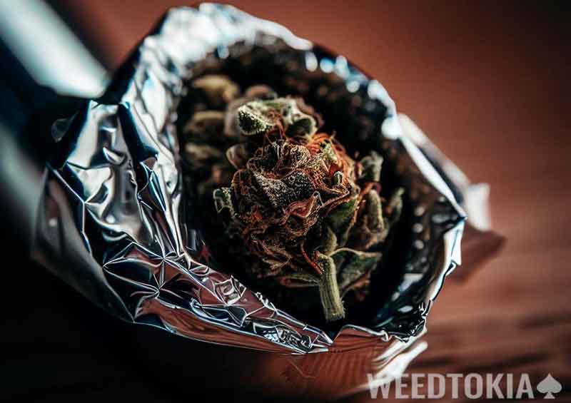 Makeshift tin foil pipe