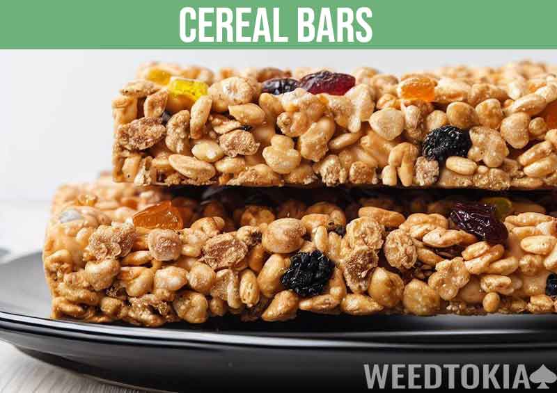 Crunchy cereal bars with THC