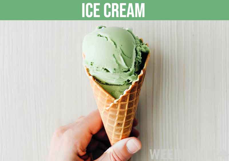 Green ice cream edible infused with THC
