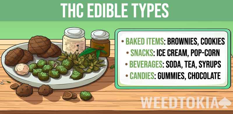 infographic Showing Different Types of Edibles at Dispensaries