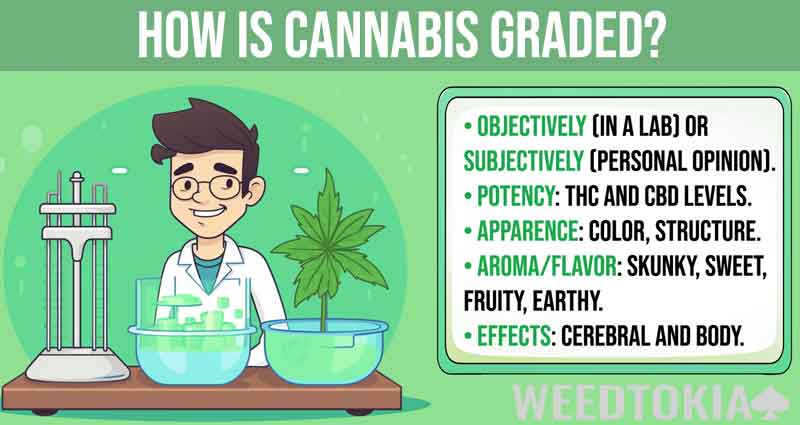 Infographic on how cannabis is graded and quality metrics