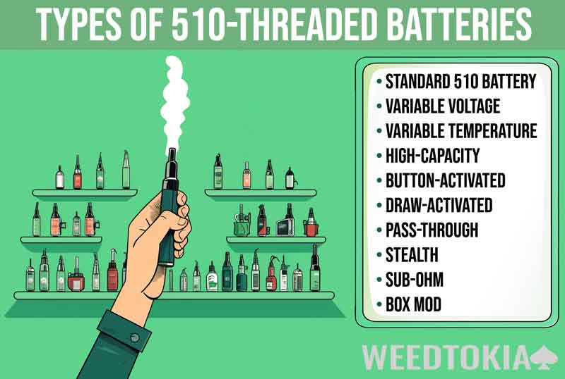 Infographic on the types of 510 batteries