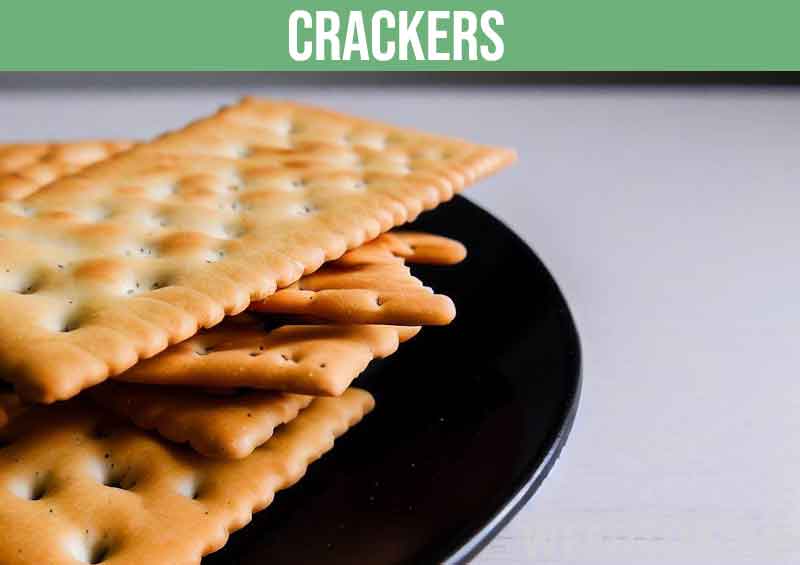 Salty crackers on a table