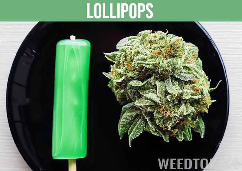 THC infused lollipop edible and bud