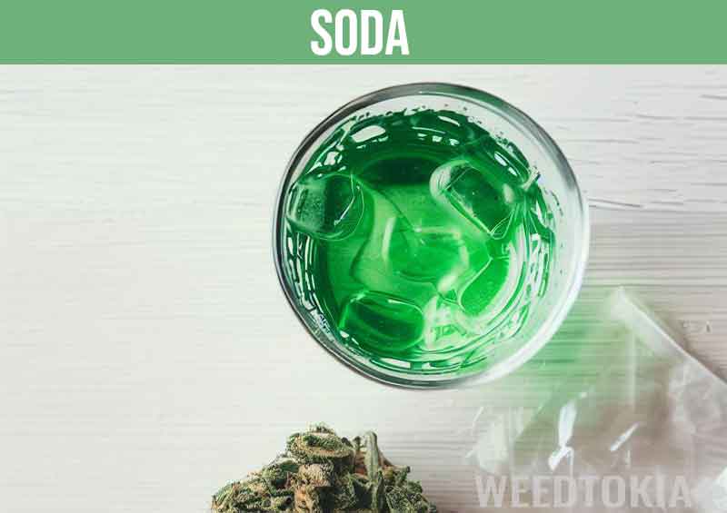 THC infused soda beverage with ice