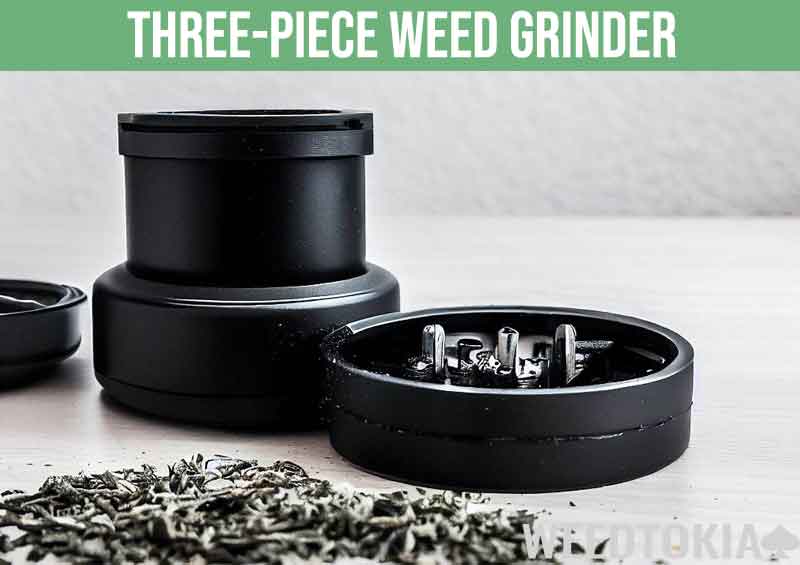 Three-piece weed grinder