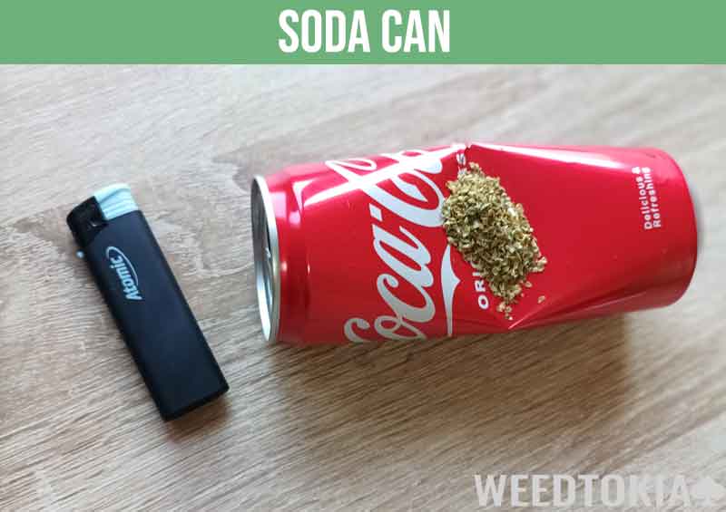 Coca Cola soda can smoking pipe