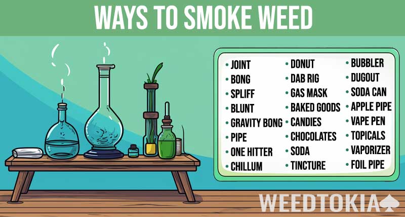 Different ways to smoke weed infographic
