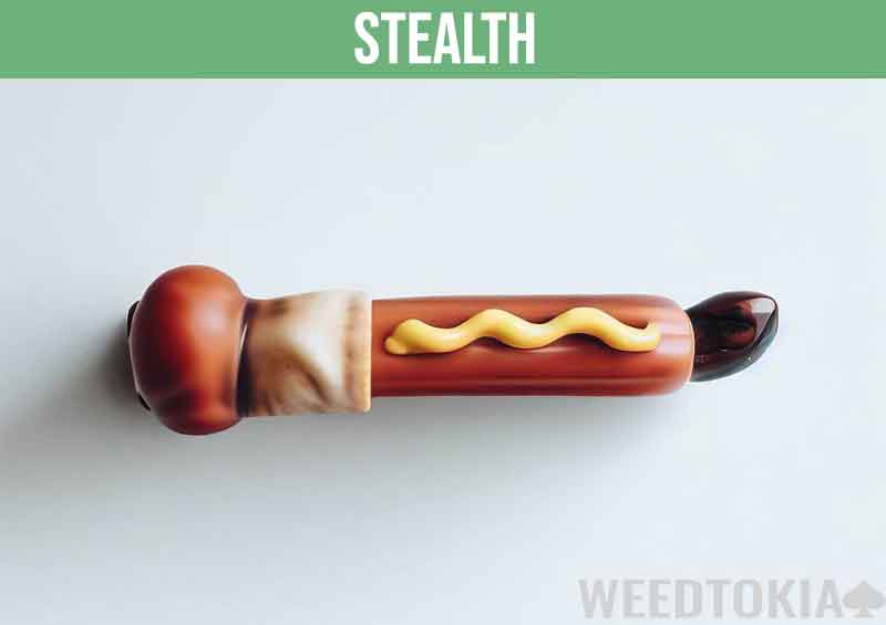 Stealth marijuana pipe concealed as a hotdog