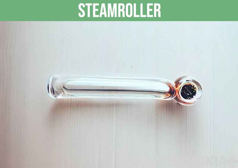Steamroller transparent marijuana pipe