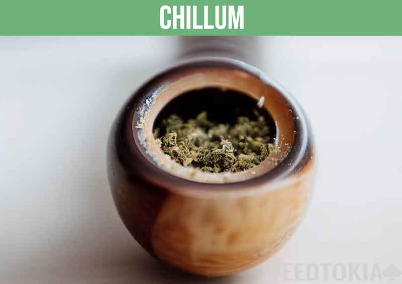 Wooden Chillum with weed